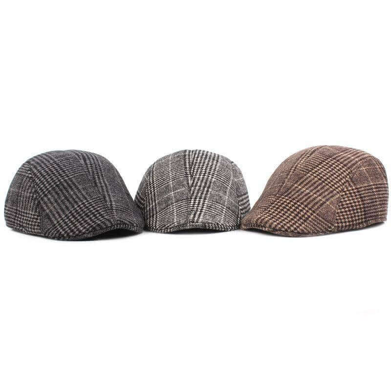 Plaid Pattern Classic Newsboy Cap Image