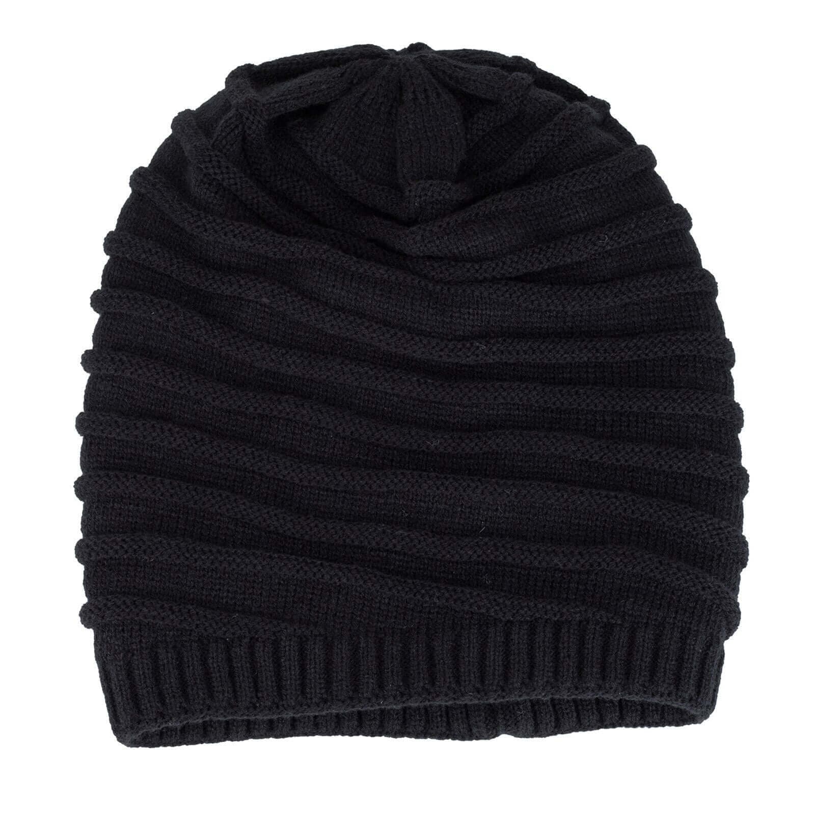 Twist Knit Slouch Beanie (Fleece Lined) Image
