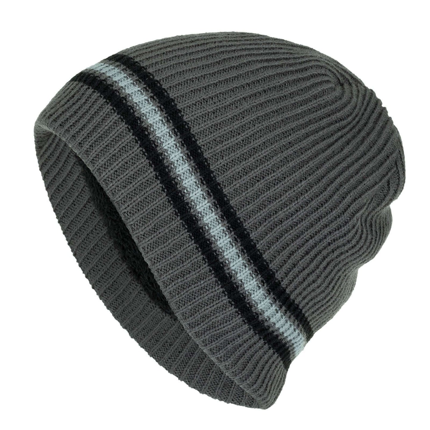 Knitted Striped Beanie Image